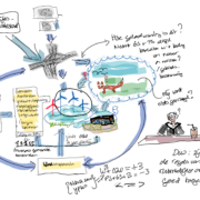 tekening van voor- en tegenargumenten tijdens rechtszaak